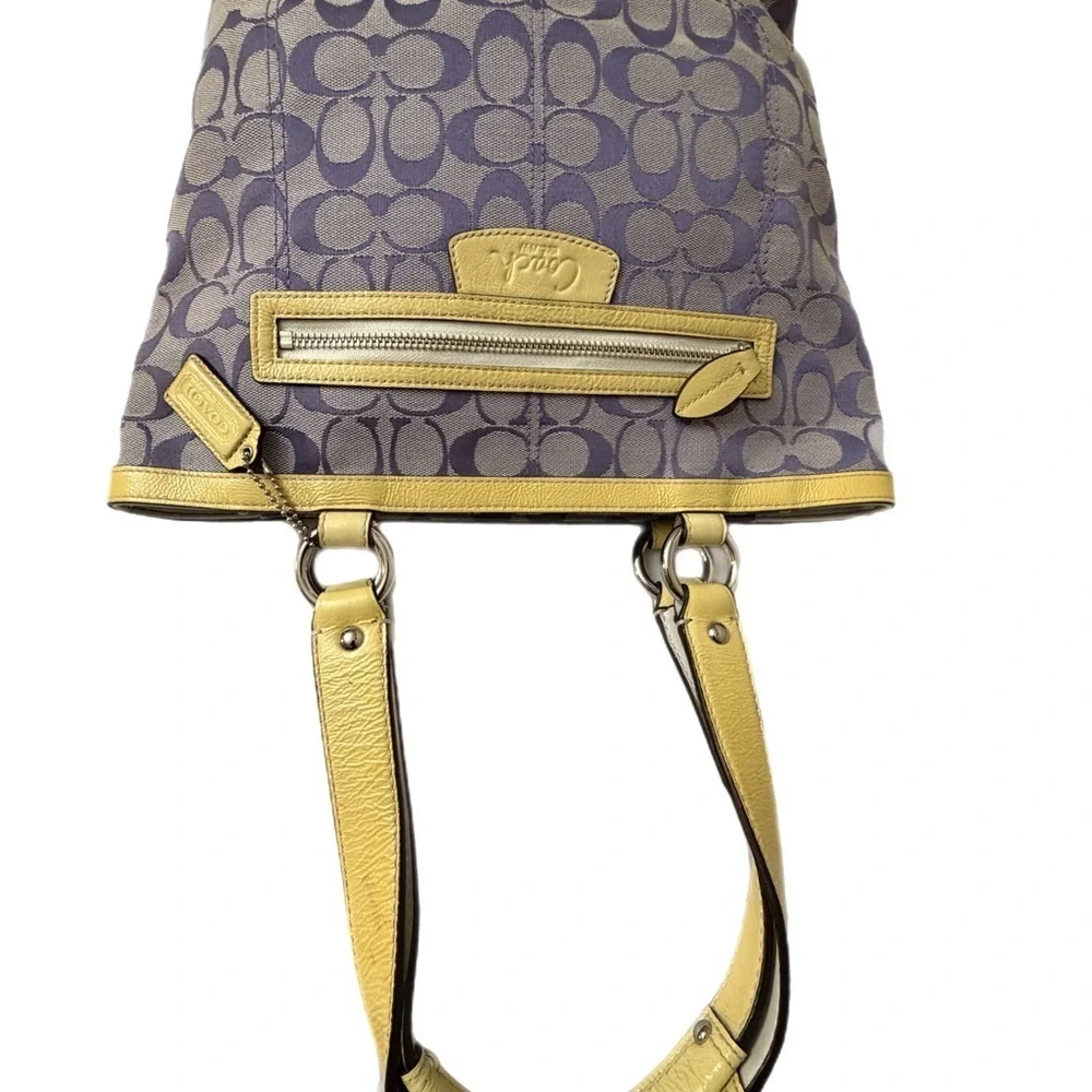 Coach Yellow and Purple Signature Tote